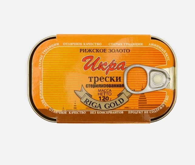 Икра Трески 120г.*12 шт.  С/К "Рижское золото"  ИС